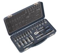 Sealey Socket Set Lock-On AK27480 - 1/4" Sq Drive - 32pc - 6-Point Metric