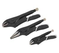 Sealey AK6863B Locking Pliers Set 3Pc Quick Release - Black Series