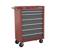Sealey Locking Rollcab 7 Drawer Mechanics Tool Box/Chest - Red & Grey AP22507BB