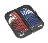 Sealey Long Anti-Slip TRX-Star & Ball-End Hex Key Set 18pc
