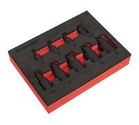 Sealey AK5525 Low Profile Impact Hex Socket Bit Set 1/4in & 3/8in Sq Drive 9Pc - Metric