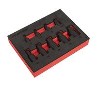 Sealey Low Profile Impact Hex Socket Bit Set 1/4" & 3/8" Sq Drive 9pc - Metric A