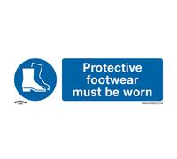 Mandatory Safety Sign - Protective Footwear Must Be Worn - Rigid Plastic - Pack of 10