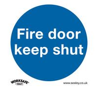 Sealey Mandatory Safety Sign Fire Door Keep Shut Self-Adhesive Vinyl X10 Ss1V10