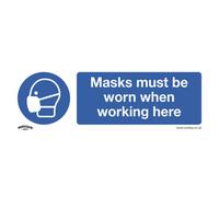 Sealey Mandatory Safety Sign Masks Must Be Worn Rigid Plastic 300 X 100mm Ss57P1