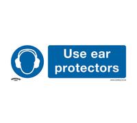 Sealey Mandatory Safety Sign Use Ear Protectors Rigid Plastic 300 X 100mm Ss10P1