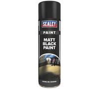 Sealey Matt Aerosol Spray Paint Pack of 6 Black 500ml