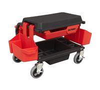 Sealey Mechanics Detailing Utility Seat Deluxe Ø100mm Rubber Castors SCR90