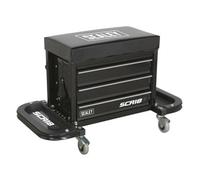 Sealey Mechanic's Utility Seat & Toolbox - Black Scr18B