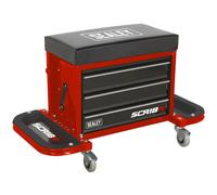 Sealey SCR18R Mechanic's Utility Seat & Toolbox - Red