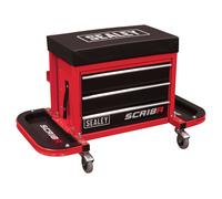 Sealey SCR18R Mechanic's Utility Seat & Toolbox - Red