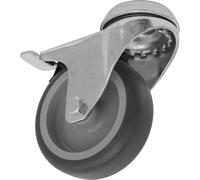 Sealey Medium Duty Thermoplastic Swivel Castor Wheel and Total Lock 75mm
