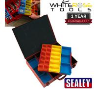 Sealey Metal Case 2-Layer with 27 Storage Bins Tool Box Organiser Portable