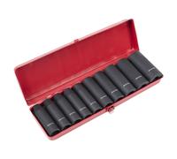 Sealey Metric Impact Socket Set 10pc 1/2"Sq Drive Deep Single Hex AK58/11M