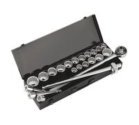Sealey Metric Imperial Socket Set 22pc 3/4"Sq Drive 12pt WallDrive AK259/CRV