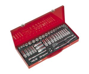 Sealey Metric Imperial Socket Set 45pc 3/8"D 6pt Deep And Standard AK692