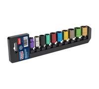 Sealey Metric Multi Coloured Socket Set 10pc 3/8"Sq Drive 6pt Standard AK285