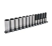 Sealey Metric Socket Set 13pc 1/2"D Deep Lock On 6pt Black Series AK2745B