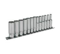 Sealey Metric Socket Set 13pc 1/4"Sq Drive Deep WallDrive AK2692