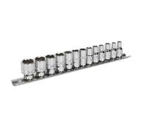 Sealey Metric Socket Set 13pc 1/4"Sq Drive Lock On Chrome 6pt Metric AK2746