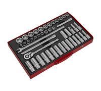 Sealey Metric Socket Set 46pc 1/2"D 6pt Deep And Standard AK6941