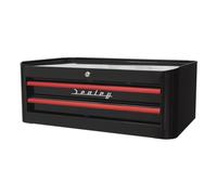 Sealey AP28102BR Mid-Box 2 Drawer Retro Style - Black With Red Anodised Drawer Pulls