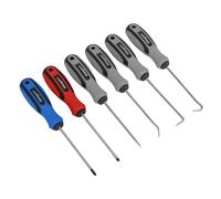 Sealey Mini Pick & Screwdriver Set Chrome Vanadium Steel Shafts 6 Pieces S0774