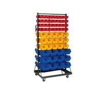 Sealey Mobile Bin Storage System 118 Bin Powder Coated Steel Racking