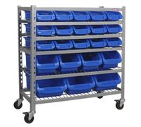 Sealey TPS22 Mobile Bin Storage System 22 Bins
