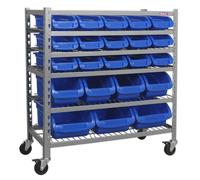 Sealey TPS22 Mobile Bin Storage System 22 Bins