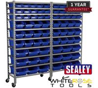 Sealey Mobile Bin Storage System 72 Bins Parts Tote Organiser Garage Workshop
