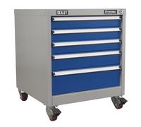 Sealey Mobile Industrial Cabinet 5 Drawer Storage Cabinets Garage Storage System