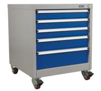 Sealey Mobile Industrial Cabinet 5 Drawer with a load bearing of up to 40kg
