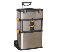 Sealey Mobile Stainless Steel/composite Toolbox - 3 Compartment Ap855