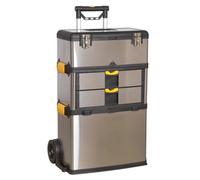 Sealey Mobile Stainless Steel/composite Toolbox - 3 Compartment Ap855