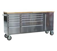 Sealey Mobile Stainless Steel Tool Cabinet 10 Drawer & Cupboard Ap7210Ss