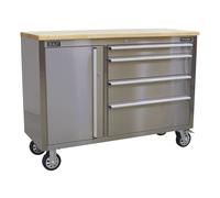 Sealey AP4804SS Mobile Stainless Steel Tool Cabinet 4 Drawer