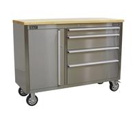 Sealey AP4804SS Mobile Stainless Steel Tool Cabinet 4 Drawer