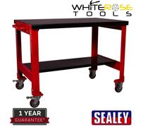 Sealey Mobile Workbench 2-Level Portable 300kg Capacity Steel Workstation