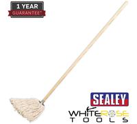 Sealey Mop Pure Yarn Cotton 340g Floor Clean Cleaning