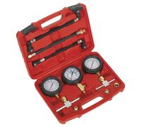 Sealey Motorcycle Compression & Fuel Pressure Gauge Set 3Pc Ms100