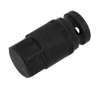 Sealey Motorcycle Wheel Nut Socket H24 1/2" Square Drive 53mm - Black Smc37