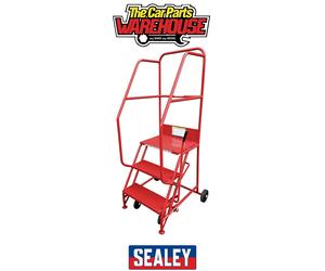 Sealey MSS03 Mobile Safety Steps 3-Tread / Ladder / Platform