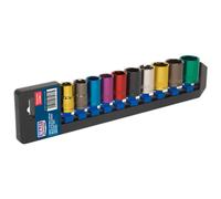 Sealey AK288 Multi-coloured Socket Set 10pc 1/2"sq Drive Metric