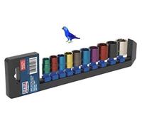 Sealey Socket Set AK285 - Multi-Coloured 10Pc 3/8Sq Drive 6Pt Walldrive Metric