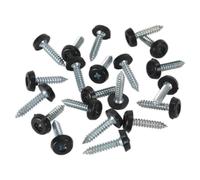 Sealey Number Plate Screw Plastic Enclosed Head 4.8 x 24mm 50 Pcs Black