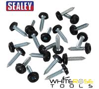 Sealey Number Plate Screw Plastic Enclosed Head 4.8 x 24mm Pack of 50 Black