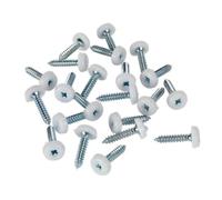 Sealey Number Plate Screw Plastic Enclosed Head 4.8 X 24mm White Pack Of 50