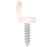 Sealey Number Plate Screws and White Flip Caps 4.2mm 19mm Pack of 50