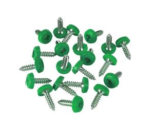 Sealey Number Plate Screws Fixing Kit Green Moulded Head Polytop Screws 50 Pcs